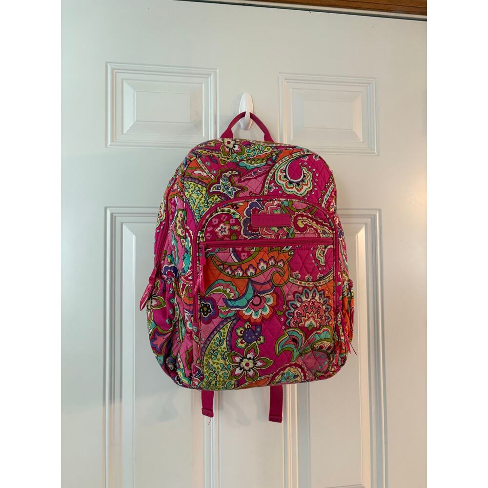 Vera Bradley Campus Tech Backpack in a colorful paisley pattern